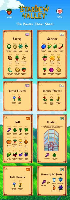 the garden valley game is shown in this screenshote screen shot, with several different types