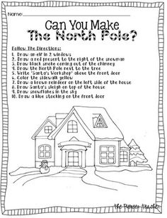 a black and white drawing of a house with the words can you make the north pole?