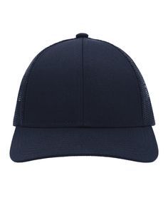 Low-Pro Trucker Cap - NAVY - OS | Pacific Headwear Low-Pro Trucker Cap in Navy Blue | Polyester Blend Navy Sporty Fitted Hat With Flat Bill, Navy Sports Fitted Cap, Navy Sporty Snapback Fitted Hat, Sporty Navy Snapback Fitted Hat, Navy Six-panel Fitted Hat For Sports, Classic Navy Snapback Baseball Cap, Navy Snapback Hat With Curved Visor, Navy Adjustable Snapback Hat With Curved Visor, Classic Navy Snapback Hat With Flat Bill