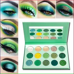 PRICES MAY VARY. 🥑🥑【BLENDS BEAUTIFULLY】：This eyeshadow palette is mostly cold-toned,basic brown matte,bright yellow matte,avocado green shimmer,holographic green glitter.A range of pressed pigment eyeshadow palettes for party makeup,insanely sparkly, these eye shadow will showcase a series of gorgeous makeup 🥑🥑【LONG LASTING PALETTES,STAY ON ALL DAY】：The eyeshadow palette include 5 matte eyeshadow, 7 shimmer eyeshadow and 3 glitter eyeshadow.Each palette will bring your gorgeous contrasting and highlighting.Super-saturated color pigments deliver a long-lasting finish.The completely meet all the essential need of the natural daily eye makeup look or a drama bold look 🥑🥑【SUPER PIGMENTE】：This essential eye shadow collection features highly pigmented, easy-to-blend formula and offers a ve Green Eyeshadow Palette, Makeup Verde, Daily Eye Makeup, Maquillage Yeux Cut Crease, Sparkle Eyeshadow, Orange Eyeshadow, Glitter Eyeshadow Palette, Makeup Eyeshadow Palette