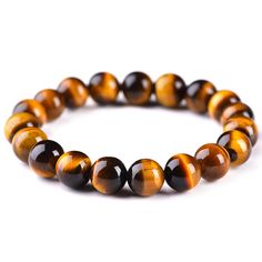 Tigers Eye Bracelet On a stretch band Size 10mm beads Male Friendship, Tiger Eyes, Buddha Bracelets, Beads Charm, Tiger Eye Bracelet, Casual Jewelry, Yoga Bracelet, Bracelet Men, Natural Stone Bracelets