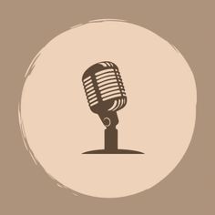 a microphone icon with a long shadow