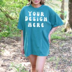 This mockup features a seafoam Comfort Colors C1717 t-shirt, which is perfect for showcasing your spring break, beach, or summer designs. This listing includes the front mockup of the t-shirt. Please note that these are not smart objects. The bundle in the video is a different listing. We're proud of the clothing mockups we've designed, which include a range of apparel items from T-Shirts to Hooded Sweatshirts, Tank Tops, and size charts, featuring popular brands like Bella Canvas, Gildan, and Next level. For any Print on Demand Business, it's important to have a clean and wrinkle-free mockup canvas that accurately reflects the colors of your designs. We're confident that our mockup templates will make it easy for you to showcase your designs with style! ❤️Receive three free mockups! Copy Customizable Oversized Casual T-shirt, Customizable Green Casual Tops, Customizable Green Cotton Shirt, Customizable Green Short Sleeve Tops, Customizable Casual Green Tops, Customizable Green Short Sleeve T-shirt, Customizable Green Crew Neck T-shirt, Spring Break Beach, Summer Designs