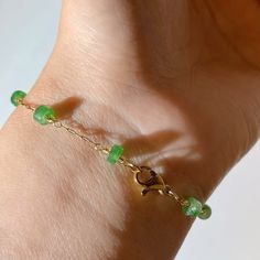 Green aventurine is linked to the heart chakra, promoting emotional well-being and compassion. This hand-crafted genuine green aventurine chain bracelet not only will be a decoration but also will bring you with good fortune. Good Fortune, Green Aventurine, Emotional Wellness, Heart Chakra, Chain Bracelet, Chakra, Chain, Unique Jewelry