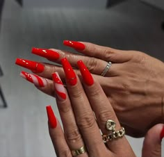 Red Nail Designs Coffin, Red Nails Dark Skin, Dark Red Nail Designs, 30th Birthday Nails, Red Nails Dark, Graduation Nails Coffin, Polish Nails Designs, Nails Dark Skin, Dark Red Nail