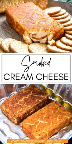 grilled cream cheese sandwich on a plate with crackers