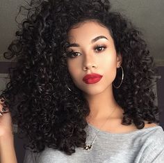 Spiral Perm, Find Hairstyles, Pelo Afro, Side Bangs, March 16, Red Lipstick, Curly Hairstyles