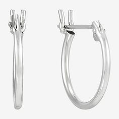 # Pieces In Set: 1 PairFeatures: Quick ShipEarring Back: HingedMetal Color: WhiteEarring Length: 10mmEarring Width: 10mmEarrings Style: Hoop Earrings, Huggie EarringsMetal: 14k White GoldAssembled in the US from Imported Materials Modern Round Huggie Earrings With Ear Wire, Small Metal Hoop Earrings With Lever Back, Earrings Hoop, Jewellery And Watches, Fine Jewelry, Hoop Earrings, White Gold, Women Jewelry, Gold