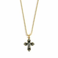 Celebrate your loving spirit with the Original Cross Charm in Gold with your Choice of crystals. It features a genuine Original Cross coin set in an elegant rope and bead design set with four shimmering crystals. The pendant is gold dipped, measures approximately 1" long and comes with a matching 32" ball chain. Gold plated Swarovski crystals 32" ball chain; pendant 1.25" diameter Handcrafted necklace VSA Packaging . Coin Set, Handcrafted Necklace, Gold Dipped, Chain Gold, Cross Charms, Design Set, Bead Designs, Ball Chain, Black Diamond