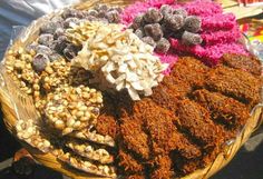 a basket filled with lots of different types of food