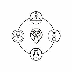 the seven chakras are arranged in a circle on a white background with black lines