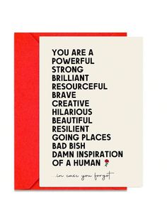 a card with the words you are a powerful person