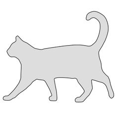 a gray cat walking across a white background with the word cats written in black on it