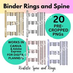 binder rings and spinners for crochet, knitting, sewing projects or crafts