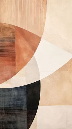 an abstract painting with brown, black and white colors on wood grained paper background