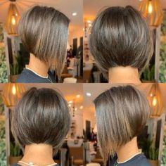 Fine Hair Concave Bob Kort Bob, Angled Bob Haircuts, Angled Bob Hairstyles, Fine Curly Hair, Stacked Bob Haircut, Bob Haircut For Fine Hair, Bob Hairstyles For Fine Hair, Hair Bob