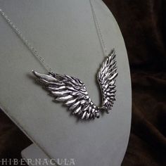 Ascend -- Handmade Necklace in Sterling Silver / White Brass / Bronze Elegant Angel Wings Necklaces, Elegant Winged Metal Jewelry, Spiritual Winged Sterling Silver Jewelry, Elegant Silver Winged Jewelry, Elegant Angel Wings Pendant Jewelry, Elegant Winged Silver Necklace, Elegant Silver Winged Necklace, Elegant Silver Wing-shaped Necklace, Elegant Jewelry Pendant With Angel Wings