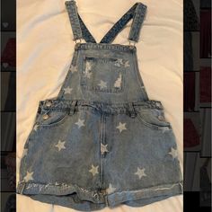 Never Worn! Space Themed Outfits, Star Overalls, Themed Outfits, Denim Overalls, Pant Jumpsuit, Jumpsuit Romper, Overalls, Blue White, Color Blue