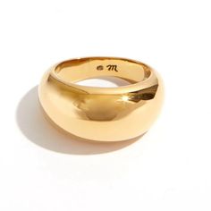 Nwt Madewell Gold Dome Ring Size 5 Never Worn Nice Weighty Statement Piece Gold Dome Ring, Inexpensive Jewelry, Hollow Ring, Madewell Jewelry, Stackable Ring Sets, Jewelry Brands, Stacking Ring Set, Dome Ring, Chunky Rings