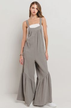 Wide leg structured jumpsuit. Faded olive green color. Bell bottom jumpsuit with square neckline. Light weight. Just in time for Spring! Get this while it lasts! Materials: 100% Cotton Brand: Ces Femme Structured Jumpsuit, Bell Bottom Jumpsuits, Olive Green Color, Bell Bottom, Wide Leg Jumpsuit, Just In Time, Square Neckline, Bell Bottoms