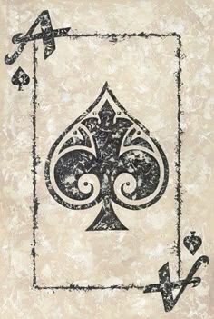 an ace playing card with hearts and arrows on the front, as if it were drawn in black ink