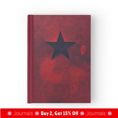 a red book with a black star on the cover and text that reads journals 2 get 15 % off