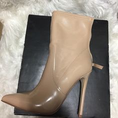 Tan Boots Chic Synthetic Heeled Boots For Spring, Chic High Ankle Synthetic Heeled Boots, Chic Beige Boots For Night Out, Beige Heels For Night Out In Fall, Beige Heels For Fall Night Out, Chic Tan High Heels, Tan Boots, Full Service, Customer Support