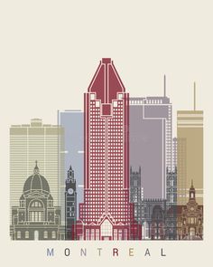 Montreal skyline poster royalty free illustration Landmark Drawing, Montreal Skyline, Gift Illustration, Poster Decor, Of Montreal, Illustration Wall Art, World Cities, Fine Arts Posters, Free Illustrations