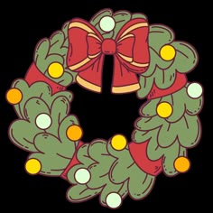 a christmas wreath with a bow on it