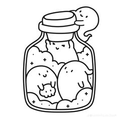 a jar filled with cats and kittens coloring pages for kids to print out on