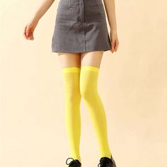 Yellow Knee High Hosiery Socks Nwt Stretch Casual Stockings For Summer, Casual Stretch Stockings For Summer, Stretch Casual Summer Stockings, Casual Summer Stretch Stockings, Spring Thigh High Stockings, Casual Knee-high Summer Hosiery, Casual Knee-high Hosiery For Summer, Spring Thigh-high Stockings, Casual Knee-high Summer Stockings