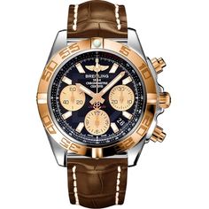 Breitling Men's CB014012-BA53-725P Chronomat 41 Chronograph Brown Leather Watch Breitling Watches Mens, Breitling Superocean Heritage, Breitling Chronomat, Brown Leather Watch, Black Leather Watch, Breitling Watches, Expensive Watches, Luxury Men, Breitling Navitimer