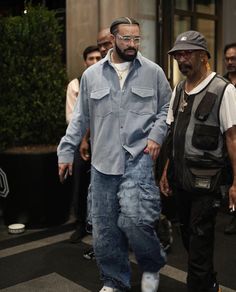 Full Denim Outfit, Drake Fashion, Drake Clothing, Masc Fashion, Hype Clothing, Dope Outfits For Guys, Mens Casual Dress Outfits, Baggy Clothes