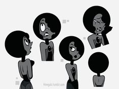 an image of some cartoon characters with different expressions