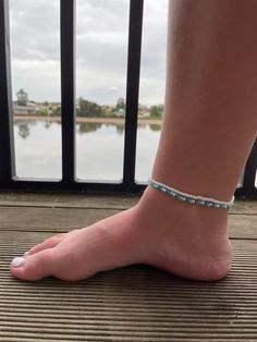 this is one of the prettiest beachy anklet i have ever made! these 2 anklets are a set, and they will be coming together. this set is perfect for wearing to the beach or just for fun! im absolutely obsessed with it, and i hope to get some sales with it 🌴🤍 - COLOURS - - light blue  - teal - a seaweed green  and some white  along with the plain white anklet that is in the set. - SIZING -  at the moment this size fits my ankle (an 12 year old girls) the length of the anklet is about 28cm and has Beachy Anklets, Cute Anklets, Teen Stuff, Summer Anklets, Starfish Earrings, Ocean Breeze, Light Summer, Anklet Jewelry, Blue Teal