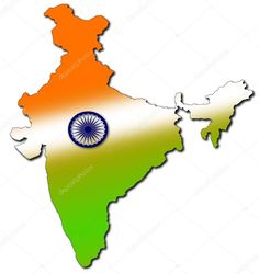 the map of india with flag colors on white background stock photo 547982