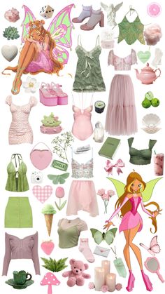 Green And Pink Fairy Costume, Winx Club Aesthetic Outfits Flora, Wind Club Flora Outfit, Pink Halloween Ideas Costumes, Winx Club Items, Winx Club Inspired Outfits Flora, Wind Club Inspired Outfits, Bloom Winx Club Inspired Outfits, Winx Club Theme Party