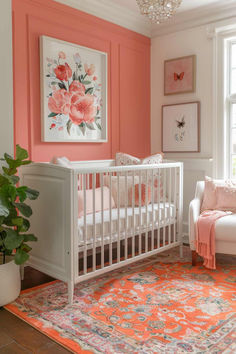 50 Beautiful Baby Girl Nursery Decor Inspirations to Delight Baby Aesthetics, Coral Baby Girl Nursery, Nursery Decor Inspiration, Baby Nursery Inspiration, Dream Nursery, Baby Room Themes