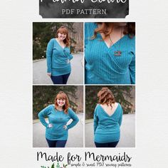 the knitting pattern for this sweater is easy to make and looks great on any woman