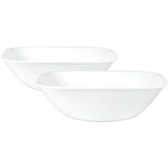 two white bowls sitting on top of each other