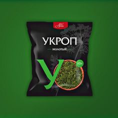 a bag of green tea with the word v in russian on it and an image of a