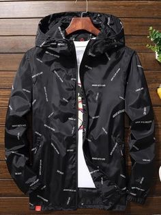 Fat Guy Fashion, Men Windbreaker, Male Clothes, Men's Windbreaker, Casual Coat, Jacket Sale, Hooded Jacket, Plus Size Fashion, Mens Jackets