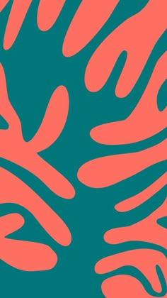 an orange and teal abstract design on a green background with black lines in the center