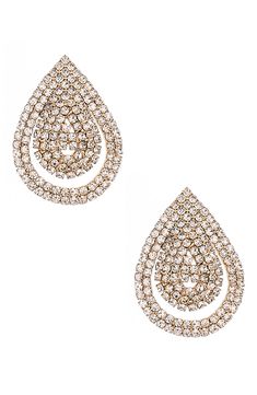 You'll drip with shine in these teardrop stud earrings decked in crystals. 1 3/8" drop; 1" width 18k-gold plate/glass Imported Earrings In Gold, 18k Gold, Gold Plate, Stud Earrings, Nordstrom, Crystals, Glass, Gold, Free Shipping