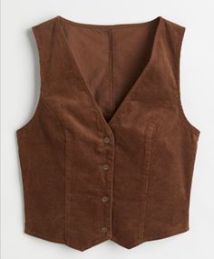 Brown Vest Women, Ropa Upcycling, Vest Outfits For Women, Corduroy Vest, Suede Texture, Brown Vest, Vintage Vest, Retro Mode