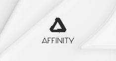 the word affinity is written in black and white