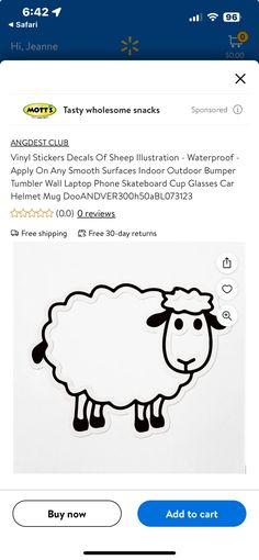 a sheep sticker is shown on the app store's facebook page, and it appears to be in english