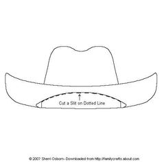 a drawing of a cowboy's hat with cut outs on the front and side