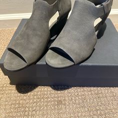 Excellent Condition! New Never Worn Beautiful Tumbled Nubuck Eileen Fisher Sandals. Perfect For Fall And Could Be Worn With So Many Things! Leather Upper With 2 1/4 Stacked Heel. Casual Sandals With Low Heel And Deep Heel Cup, Casual Sandals With Deep Heel Cup And Low Heel, Spring Suede Sandals With Deep Heel Cup, Casual Sandals With Deep Heel Cup And Medium Width, Eileen Fisher Shoes, Stacked Heel, Eileen Fisher, Women's Shoes Sandals, Shoes Sandals