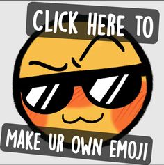 a sticker that says, click here to make up own emo